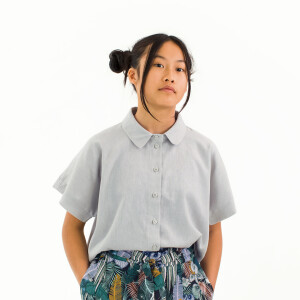 LINEN/ VISCOSE SOLID GLACIER GRAY