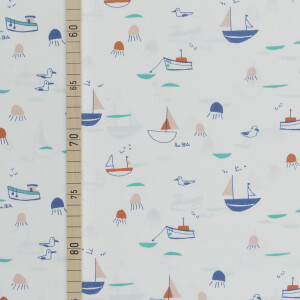 POPLIN SEA TIME WHITE