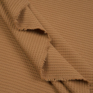 KNITTED WAFFLE JERSEY CARAMEL