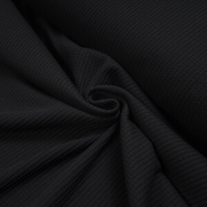 KNITTED WAFFLE JERSEY BLACK
