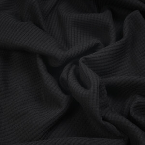 KNITTED WAFFLE JERSEY BLACK