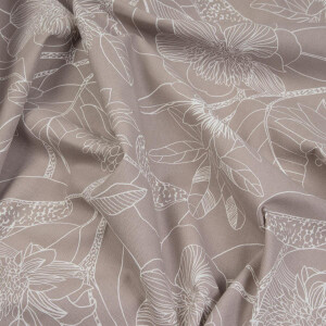 CANVAS BIG FLOWERS TAUPE