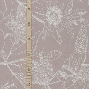 CANVAS BIG FLOWERS TAUPE