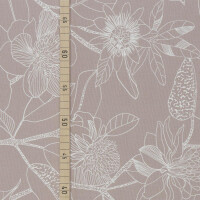 CANVAS BIG FLOWERS TAUPE