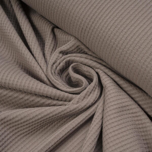 KNITTED WAFFLE JERSEY TAUPE