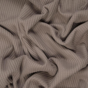KNITTED WAFFLE JERSEY TAUPE