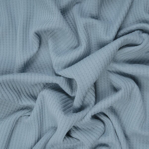 KNITTED WAFFLE JERSEY SOFT BLUE