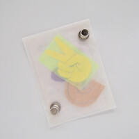 IRON ON PATCH SET PEACE LOVE HOPE NEON YELLOW (3pcs.)