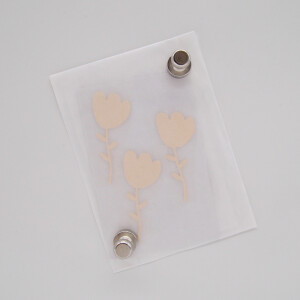 IRON ON PATCH SET FLOWERS BEIGE (3pcs.)