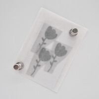 IRON ON PATCH SET FLOWERS KHAKI (3pcs.)