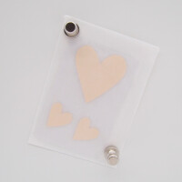 IRON ON PATCH SET HEARTS BEIGE (3pcs.)