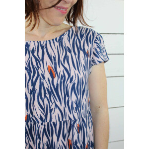 VISCOSE CREPE ZEBRA POWDER/BLUE