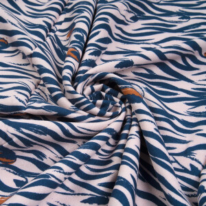 VISCOSE CREPE ZEBRA POWDER/BLUE