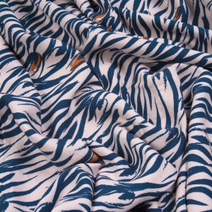 VISCOSE CREPE ZEBRA POWDER/BLUE