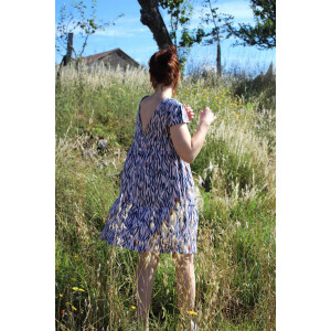 VISCOSE CREPE ZEBRA POWDER/BLUE