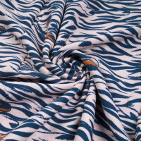 VISCOSE CREPE ZEBRA POWDER/BLUE