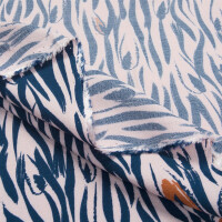 VISCOSE CREPE ZEBRA POWDER/BLUE