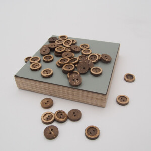 COCONUT BUTTON FRAME BUTTON DARK BROWN 12 mm