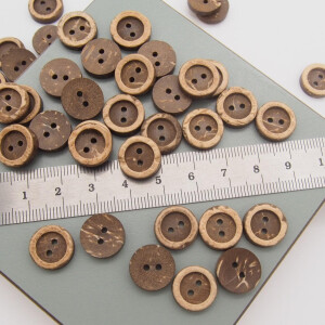 COCONUT BUTTON FRAME BUTTON DARK BROWN 12 mm