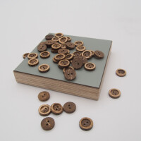 COCONUT BUTTON FRAME BUTTON DARK BROWN 12 mm