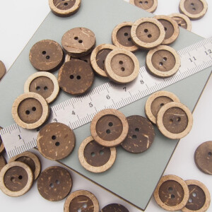 COCONUT BUTTON FRAME BUTTON DARK BROWN 19 mm