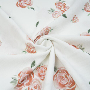 DOUBLE GAUZE ROSES WHITE