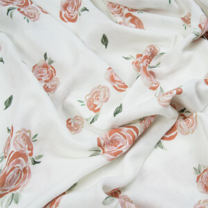 DOUBLE GAUZE ROSES WHITE