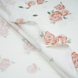 DOUBLE GAUZE ROSES WHITE