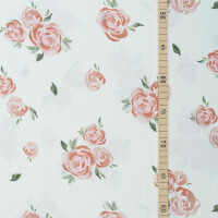 DOUBLE GAUZE ROSES WHITE