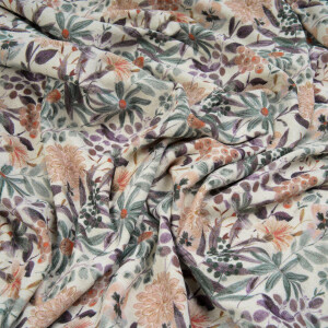 LINEN JERSEY FLOWERS PURPLE/NATURE
