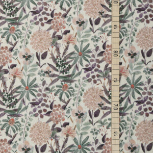 LINEN JERSEY FLOWERS PURPLE/NATURE