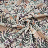 LINEN JERSEY FLOWERS PURPLE/NATURE