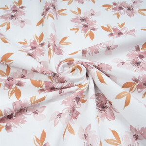 JERSEY AQUARELL FLOWERS AND LEAVES VIOLET