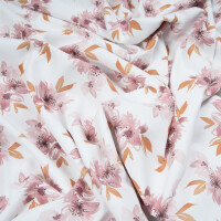 JERSEY AQUARELL FLOWERS AND LEAVES VIOLET