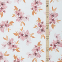 JERSEY AQUARELL FLOWERS AND LEAVES VIOLET