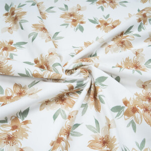 JERSEY AQUARELL FLOWERS AND LEAVES OCHRE