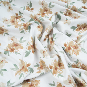 JERSEY AQUARELL FLOWERS AND LEAVES OCHRE