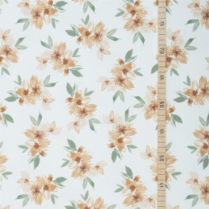 JERSEY AQUARELL FLOWERS AND LEAVES OCHRE