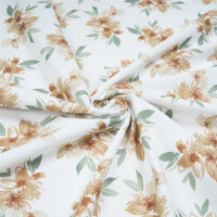 JERSEY AQUARELL FLOWERS AND LEAVES OCHRE