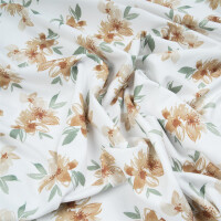 JERSEY AQUARELL FLOWERS AND LEAVES OCHRE