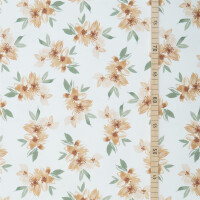 JERSEY AQUARELL FLOWERS AND LEAVES OCHRE