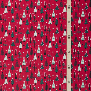 POPLIN CHRISTMAS TREE RED