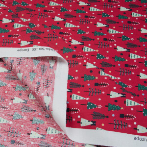 POPLIN CHRISTMAS TREE RED