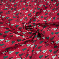 POPLIN CHRISTMAS TREE RED