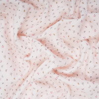 ORGANIC DOUBLE GAUZE AIRY FLOWERS LIGHT ROSE
