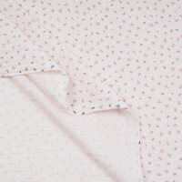 ORGANIC DOUBLE GAUZE AIRY FLOWERS LIGHT ROSE