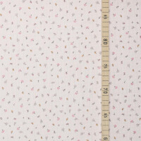 ORGANIC DOUBLE GAUZE AIRY FLOWERS LIGHT ROSE