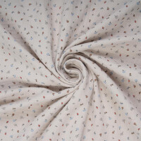 ORGANIC DOUBLE GAUZE AIRY FLOWERS LIGHT SAND