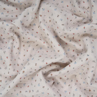 ORGANIC DOUBLE GAUZE AIRY FLOWERS LIGHT SAND