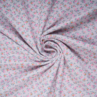 ORGANIC DOUBLE GAUZE PINK NEON FLOWERS